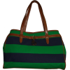 Women's Tommy Hilfiger Medium Shopper Handbag (Navy/Green/Brown Canvas) - Hand bag - $69.00 