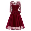 Women's Vintage Lace dress,Toponly Autumn Spring Womens Three Quarter Sleeve Vintage Lace Evening Party Wedding Work Casual Dress - Vestidos - $16.70  ~ 14.34€