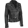 Women Black Brando Belted Biker Motorcyc - 外套 - $179.00  ~ ¥1,199.36