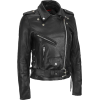 Women Black Brando Belted Biker Motorcyc - Jacket - coats - $179.99 