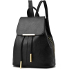 Women Black Travel Backpack Rucksack Fau - Backpacks - 