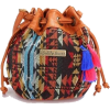 Women Bohemia Canvas Bucket Bags Drawstr - Hand bag - 