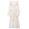 Women Boho Renaissance Off Shoulder Long Maxi Dress With Bell Sleeves BP000401 - Akcesoria - $33.99  ~ 29.19€
