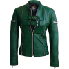 Women Green Sheep Skin Rib Quilted Genui - Куртки и пальто - 