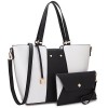 Women Large Designer Laptop Tote Bag Two Tone Handbag Work Tote Bag Satchel Purse w/ Matching Wallet - ハンドバッグ - $109.99  ~ ¥12,379