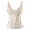 Women Sexy Boned Lace up Corsets and Strap Bustiers Top Overbust Shaper - アンダーウェア - $30.99  ~ ¥3,488
