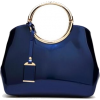 Women Shiny Glossy Faux-Leather Handbag - Bolsas com uma fivela - 