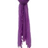 Womens Long Fringe Lightweight Crinkle Scarf Wrap Shawl Accessory Purple - Scarf - $12.99 