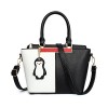 Womens's Fashion Splicing Color Leather Handbags Shoulder Bag Satchel With Penguin Pendant Small Size - Bag - $29.99 