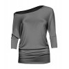 Womens 3/4 Sleeve Soft Off The Shoulder Scoop Neck Casual Top Blouse - 半袖衫/女式衬衫 - $19.99  ~ ¥133.94