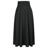 Women's A Line Flared Skirt High Waist Front Split Maxi Skirt with Pockets - Skirts - $16.99 