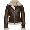 Womens Aviator Brown Leather Jacket - Jacket - coats - $199.00 