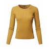Women's Basic Long Sleeve Crew Neck Cable Knit Classic Sweater - Camisas - $10.97  ~ 9.42€
