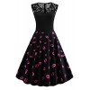 Women's Bridesmaid Vintage Tea Dress Floral Lace Cocktail Formal Swing Dress - Haljine - $20.99  ~ 18.03€