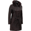 Womens Brown Long Leather Coat - Kurtka - $285.00  ~ 244.78€