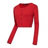 Women's Button Down Crew Neck Cropped Cardigan Knitted Sweater - Srajce - kratke - $16.98  ~ 14.58€