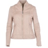 Womens Cafe Racer Lily Pink Leather Jack - Jacket - coats - $232.00 