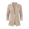 Women's Casual Work Office Blazer Open Front Long Sleeve Cardigan Jacket - Suits - $31.99 