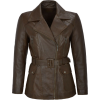 Womens Classic Brown Leather Trench Coat - Chaquetas - $306.00  ~ 262.82€