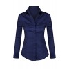 Women's Classic Long Sleeve Collared Stretchy Button Up Front Top - Shirts - $19.95 