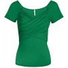 Womens Deep V Neck Front Wrap Top Short Sleeve Slim Fit Shirt - Made in USA - Shirts - $19.99 