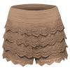 Women's Elastic Waist Lined Crochet Lace Scallop Hem Casual Mini Shorts - Shorts - $12.99 