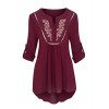 Women's Embroidered Flowy Loose Fit Woven Peasant Tops and Tunics - Shirts - $29.99 