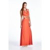 Women's Evening Gown with Neck and Waist Appliques - Obleke - $73.50  ~ 63.13€