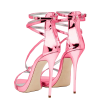 Women's Hot Pink Stiletto Heel Ankle Str - Sandalias - 