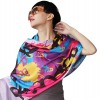 Womens Long Silk Scarf Letter Doodle Silk-Cotton Scarf - Scarf - $63.00 