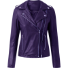 Womens Purple Leather Biker Jacket - Jacket - coats - $205.00 