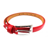 Women's Red Skinny Leather Belt - Belt - 