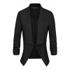 Women's Ruched Sleeve Lightweight Thin Chiffon Blazer - Suits - $16.98 