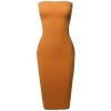 Women's Sexy Scuba Crepe Tube Top Body-Con Tight Fit Midi Dress - Dresses - $12.97 