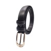 Women's Skinny Faux Leather Waist Belts with Rhinestone Pin Buckle - Belt - $9.99 