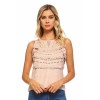 Women's Suede Fringe Laser Cut Tank Top - Camisas sem manga - $19.00  ~ 16.32€