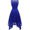 Women's Vintage Floral Lace Cocktail Dress Asymmetrical Handkerchief Hem Party - Dresses - £9.99  ~ $13.14