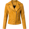 Womens Yellow Biker Leather Jacket - Jacket - coats - $252.00 