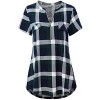 Women's Zip V Neck Short Sleeve/Sleeveless Casual Blouse Tunic Shirt - Shirts - $19.99 