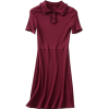 Wood Ear Short Sleeve Waist Dress - Vestidos - $25.99  ~ 22.32€