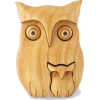 Wooden owl figurine on forest-decor - Articoli - 