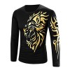 YANG-YI Men Fashion Casual Printing Long-sleeved T-shirt O-Neck Top - Srajce - dolge - $6.45  ~ 5.54€