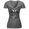 YANG-YI Summer Tops, Clearance Hot 2018 Women Fashion Short Sleeves V-Neck Punk Style Skull Print Cotton T-Shirt Tops - Shirts - $6.98 