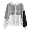 YANG-YI Womens Letters Long Sleeve Hoodie Sweatshirt Hooded Pullover Tops Casual Thin Blouse - Long sleeves shirts - $7.35 