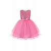 YMING Girls Flower Sequin Dress Princess Party Tutu Sleeveless Maxi Dress - Dresses - $33.99 