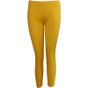 Yellow Seamless Capri Leggings Three Quarter Length - Leggins - $5.90  ~ 5.07€