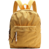 Yellow Zipper Front Canvas Backpack - バックパック - 