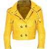 Yellow leather jacket - アウター - 