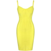 Yellow Fitted Dress - Kleider - 