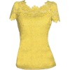 Yellow Lace Top - Koszulki - krótkie - 